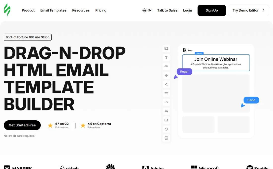 Stripo homepage screenshot